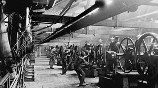 <p>In der Anfangszeit der BASF waren die meisten Mitarbeiter nicht in Laboren tätig. Vielmehr mussten sie als ungelernte Arbeiter schwere körperliche Tätigkeiten verrichten.</p>