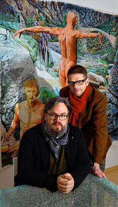 <p>Gerold Maier (links) und Claus-Peter Böhner-Fery in ihrer Galerie.</p>