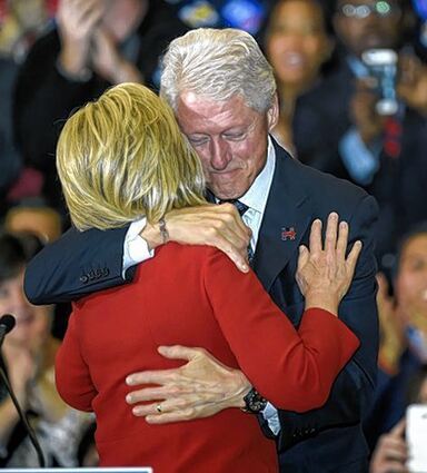 <p>Die Clintons: Bill war schon US-Präsident, Hillary will Präsidentin werden.</p>