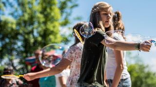<p>Beim Waldfest des Freundeskreises Moelan in Lindenfels gab es außergewöhnliche Unterhaltungsangebote.</p>