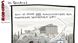 Merckers Weg führte ihn nach Mannheim - auch ohnen diesen "Wegweiser".