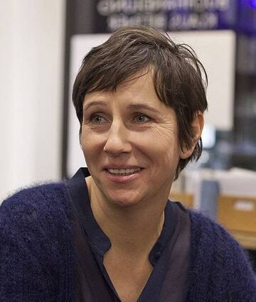 Die Autorin Angelika Klüssendorf in der Kölner Buchhandlung Bittner.