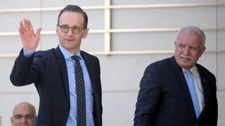 Der deutsche Außenminister Heiko Maas (links) und sein palästinensischer Amtskollege Riyad Al-Maliki in Ramallah.