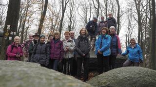 Die Gruppe „Wandern für Aktive“ der SSG Bensheim im Felsenmeer.