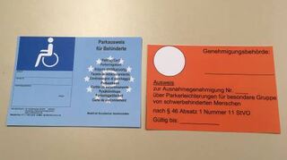 Die Parkausweise haben unterschied-liche Bedeutungen.