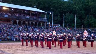 Das Musikcorps Bickenbach – hier bei seinem Auftritt in Kaltenberg – lädt zu seiner Jubiläumsshow am 24. August in die Weststadthalle ein.