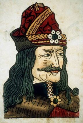 Der kolorierte Holzschnitt aus dem 15. Jahrhundert zeigt Fürst Vlad III., genannt „Dracula“.