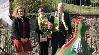 Manuela und Peter Söhngen heirateten in Lindenfels. Die Hochzeitsfeier im Drachenmuseum mussten sie wegen der Corona-Krise aber verschieben.