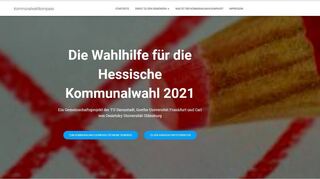 Die Startseite des Kommunalwahlpasses, der auch Zwingenbergern und Bensheimern eine Online-Wahlhilfe sein kann.