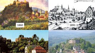 Wald im Wandel der Zeiten: Rund um die Burg Lindenfels wechselten freie Flächen und dichtes Grün im Laufe der Jahrzehnte.