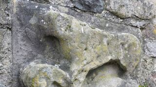 In die Stützmauer des Lindenfelser Bürgerhauses ist eine etwa 900 Jahre alte Skulptur eines liegenden Löwen eingearbeitet, der im Laufe der Jahrhunderte Kopf und Hinterbeine abhandengekommen sind.