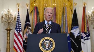 US-Präsident Joe Biden spricht im Weißen Haus über den amerikanischen Truppenabzug aus Afghanistan.