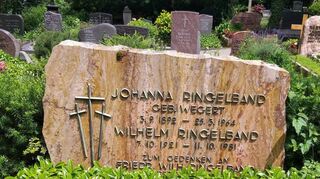 Die Grabstätte von Wilhelm Ringelband auf dem Friedhof in Auerbach. Auch seine Mutter ist hier begraben.