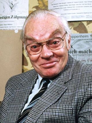 Hans Richter im Dezember 1983 im Büro der Festspiele.