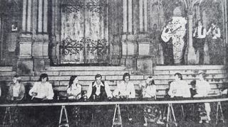 9. August 1974: Als erste Premiere der neuen Heppenheimer Festspiele ist vor der Kirche St. Peter („Dom der Bergstraße“) der „Jedermann“ von Hugo von Hofmannsthal zu sehen.