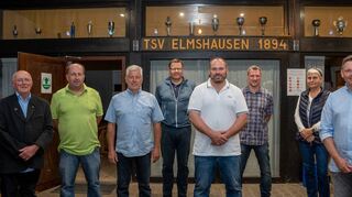 Der TSV Elmshausen hat seinen Vorstand im Amt bestätigt. Von links: Werner Kirschbaum (Jugend), Uwe Lang , Herbert Vieluf (beide Beisitzer), Markus Kastner (Schriftführer), Andreas Ihrig ( Vorsitzender), Thilo Rettig (Beisitzer), Jutta Kindinger (Wandern) und Andreas Helfrich (stellvertretender Vorsitzender).