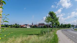 Zwischen Fehlheim (im HIntergrund) und Schwanheim soll nach dem Willen der Verwaltung eine siebenzügige Groß-Kita gebaut werden.