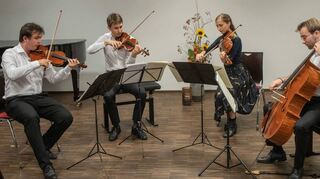 Das Desguin Quartett aus Belgien hat beim Abschlusskonzert der Musik-Collagen das Publikum mit seiner Spielfreude auf hohem Niveau begeistert.