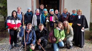 Pilger auf dem gerade eröffneten Camino Incluso kamen auf ihrem Weg durch Lindenfels und nahmen dort an einem Gottesdienst teil.
