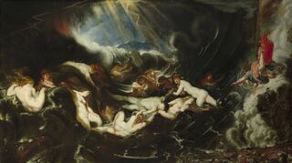 Rubens’ „Hero und Leander“, um 1609 bis 1618: Hero stürzt sich in Trauer um den toten Leander ins Meer.