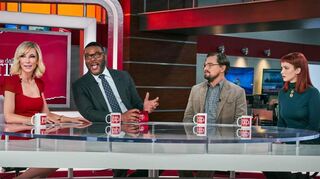 In der Polit-Satire „Don’t Look Up“ glänzen Darsteller wie (v.l.) Cate Blanchett, Tyler Perry, Leonardo DiCaprio und Jennifer Lawrence.