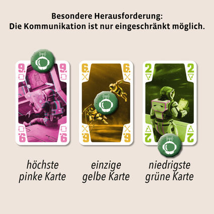 Die Raummissionen funktionieren nur kooperativ und ganz einfach auf Kartenbasis.