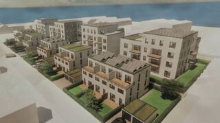 Auf dem früheren Außengelände der Gärtnerei Mai östlich der B 3 sollen 50 neue Wohneinheiten, Tiefgarage und Spielplatz entstehen.