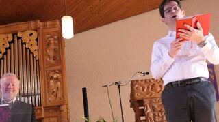 Thomas Adelberger (links) und Christian Gärtner gaben in der Walhufenkirche in Winterkasten ein Konzert zugunsten ukrainischer Kinder.