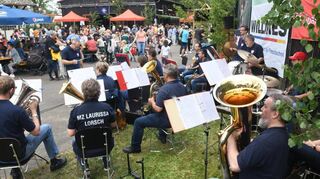 Der Lorscher Musikzug Laurissa sorgte für die passende Musik beim sehr gut besuchten Waldfest der Pfadfinder.