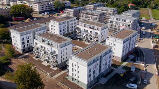 Familienheim-Häuser im Mannheimer Stadtquartier Franklin.