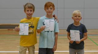 Die Einhäuser Grundschüler Eric Maier, Constantin Raida und David Stieber freuten sich über ihre guten Ergebnisse.