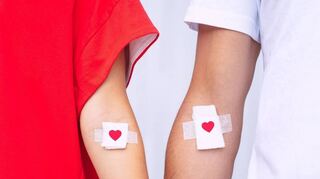 Blut spenden rettet Leben.