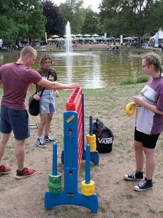 Auf dem Birkengarten-Gelände waren Spielstationen aufgebaut.