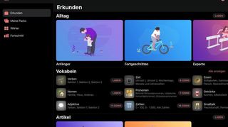 Ein Screenshot der Sprach-Lern-App Lengo, die Nils Bernschneider entwickelt hat und die im App-Store verfügbar ist.