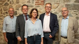 Der neu gewählte Vorstand der Stiftung Unesco-Weltkulturerbe Kloster Lorsch mit (von links) Bruno Eichhorn, Wolfgang Egel-Hess, Eva Bambach, Robert Beier und Karl Härter.
