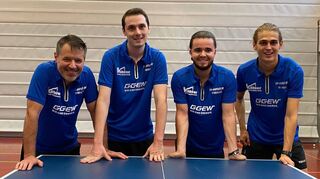 Andrej Bondarev, Timo Freund, Marius Henninger und Felix Schubert (v.l.) bilden das Gerüst des Fehlheimer Regionalliga-Teams, das bei Bedarf ergänzt werden kann.
