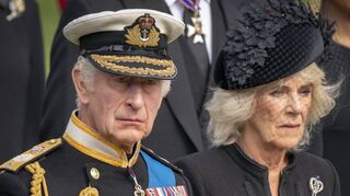 König Charles III. und Königingemahlin Camilla bei der Beerdigung von Königin Elisabeth II.