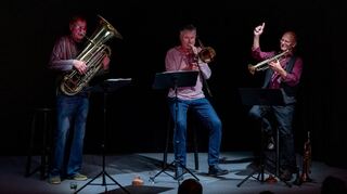 Das Trio Pocket Brass spielte im Jazzkeller (v.l.): Achim Fink, Bernd Lechtenfeld und Ralph „Mosch“ Himmler.