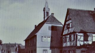 Das alte Rathaus von Großhausen, 16./17. Jahrhundert, das 1968 abgerissen wurde. ML/BILD: VfH/WEINBACH