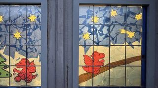 Die Fensterwunder-Aktion läuft in Lorsch zum sechsten Mal. In Wohnhäusern, Geschäften oder – wie hier bei der Tourist-Info – sind schöne Fenster zu sehen.