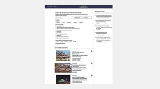 In der Datenbank können Sie Ihre Suche auf bestimmte Schularten, Städte und Kategorien eingrenzen (links).