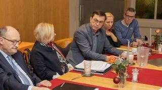 Die Bergsträßer CDU-Spitze mit (v.l.) Torsten Volkert, Michael Meister, Birgit Heitland, Alexander Bauer, Diana Stolz und Christian Engelhardt.