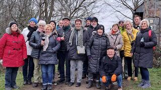 Der Freundeskreis Mohács wanderte bei frostigen Temperaturen über das Blaue Türmchen und den Hohberg bis nach Bensheim-Zell.
