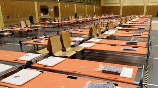 2022 hatte die Stadt Mannheim die Lilli-Gräber-Halle zur Unterbringung von Geflüchteten vorbereitet.