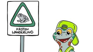 MC Bufo mit Rettungsweste, Taschenlampe und Eimer.