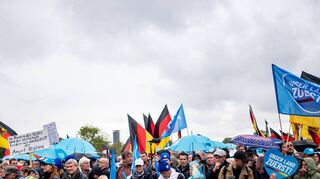 Demonstration der AfD in Berlin. Die Partei inszeniert sich als Gegner einer angeblichen „Elite“.