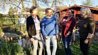 Die Einhäuser Grünen hatten jetzt zu einem Pressegespräch eingeladen: (v.l.) Simone Neef, Roger Kaschek, Hanna Blumenschein und Hildegard Osterholt.