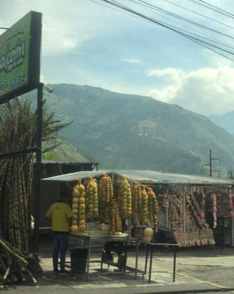 Das Bild zeigt einen Kiosk in San Pedro del Pelileo, einer Stadt bei Ambato.
