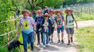 Mit Sombrero unterwegs: Was bei der Buga in Mannheim für Aufregung sorgte, wurde in Bensheim mit einem Lächeln quittiert.