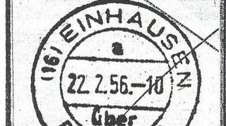 Stempel „Einhausen über Bensheim“.
